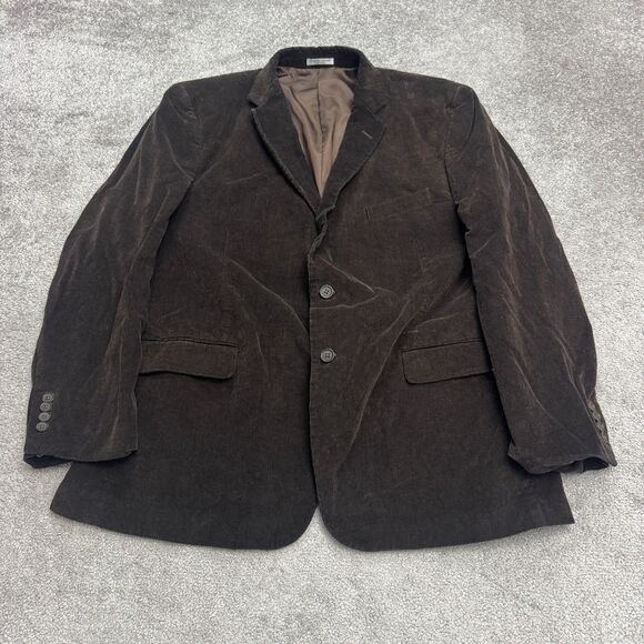 Pronto Uomo Corduroy Sport Coat Blazer Jacket Mens 46R Brown Double Vented Work - Picture 1 of 14